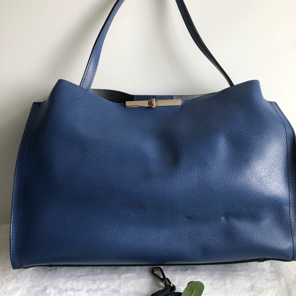 Gianni Chiarini Italian Genuine Leather Satchel Crossbody Bag, Blue